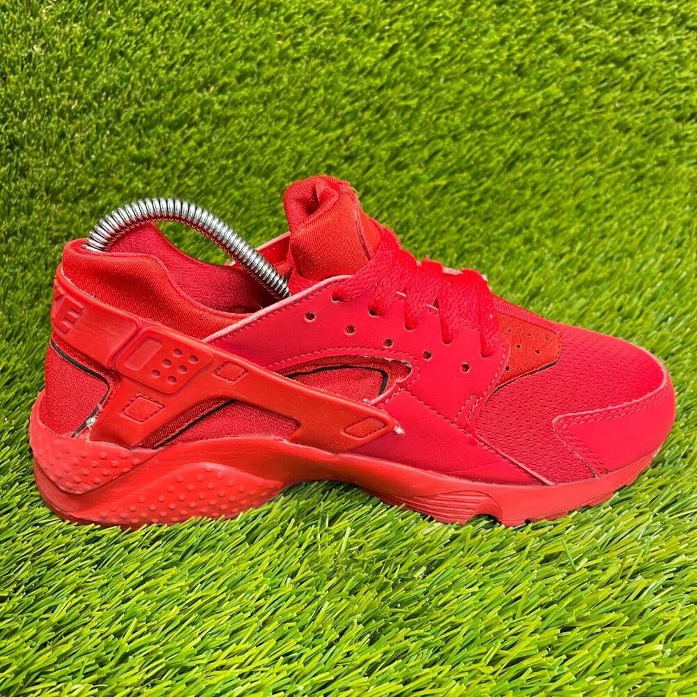 Nike Air‎ Huarache Run Triple Red Boys Size 5.5Y Walking Running Shoes Sneakers